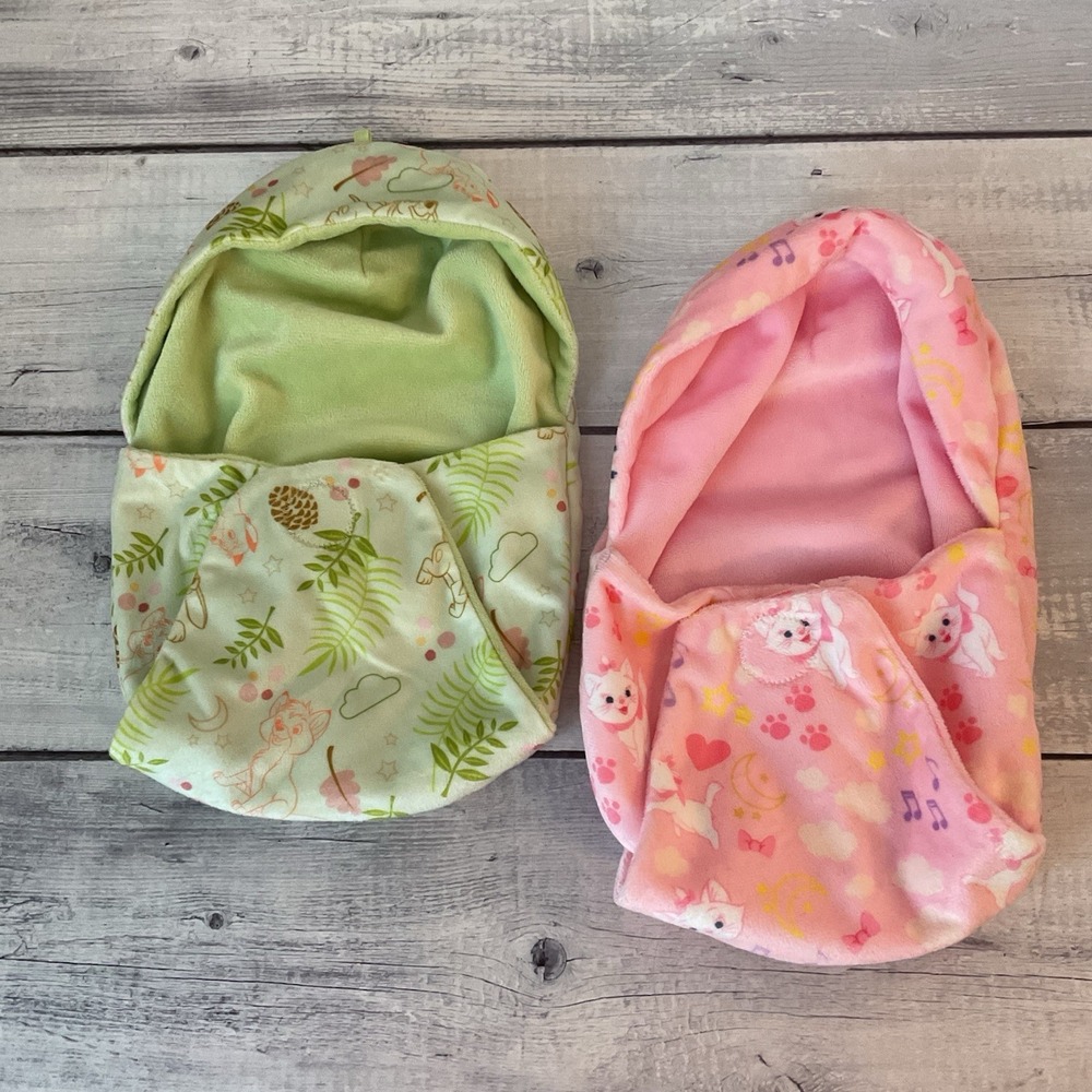 Disney Parks Babies Swaddle Pouch Blanket Wrap Pink Green Aristocats Fox Hound